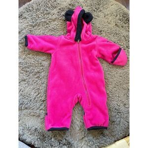 Columbia pink fleece winter one piece‎ suit size 0-3 months